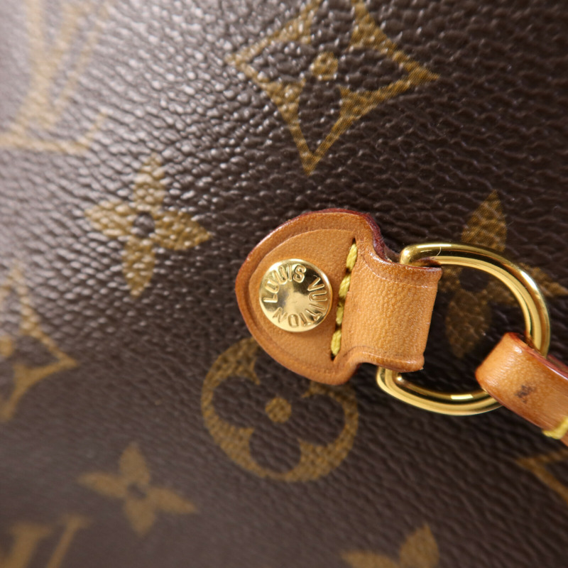 LOUIS VUITTON Monogram Neverfull MM金扣手挽袋-6