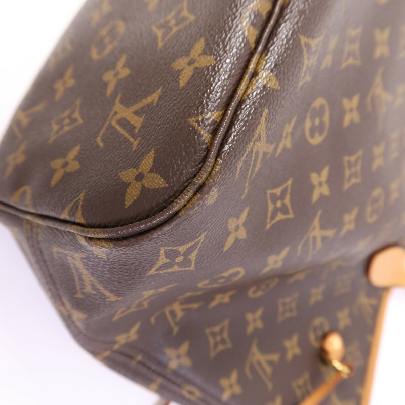 LOUIS VUITTON Monogram Neverfull MM金扣手挽袋-10