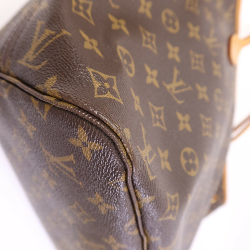 LOUIS VUITTON Monogram Neverfull MM金扣手挽袋-11