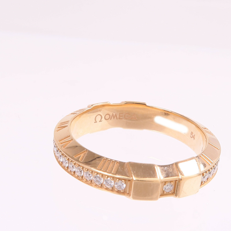 OMEGA 18K玫瑰金Omega Ring鑽石戒指Omega#54/US#6.75-5