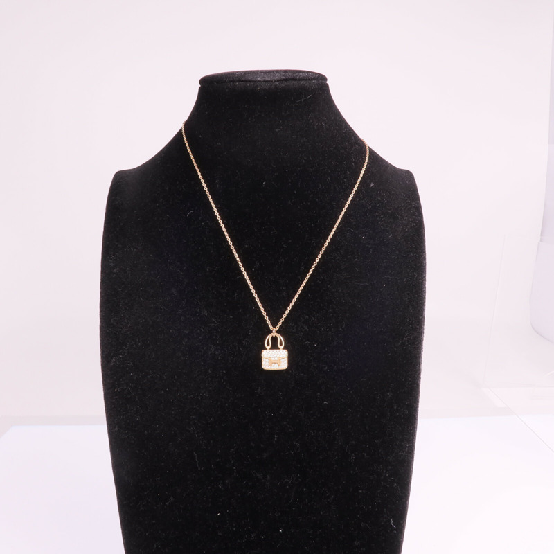 HERMES 18K玫瑰金Amulettes Constance Pendant鑽石項鍊-8