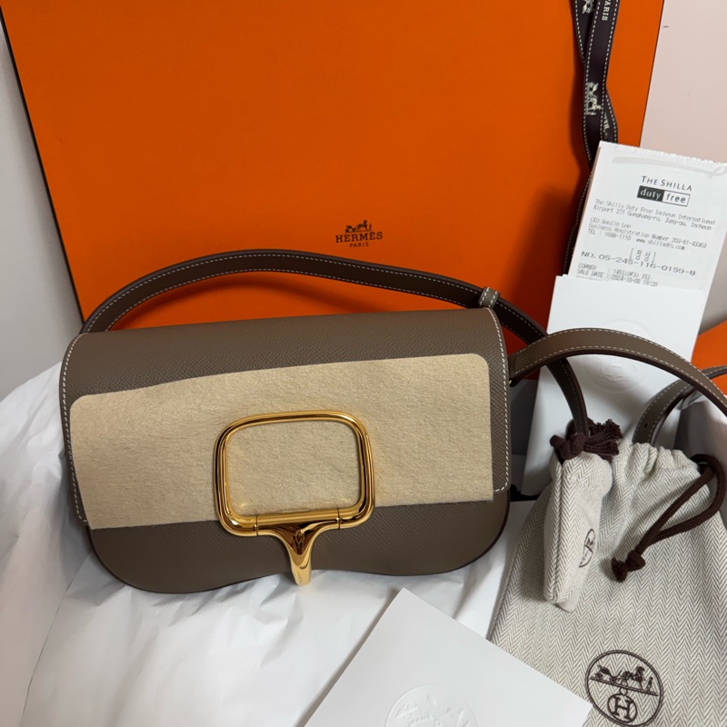 全新全配 愛馬仕 HermesDella elan 大象灰金扣-0