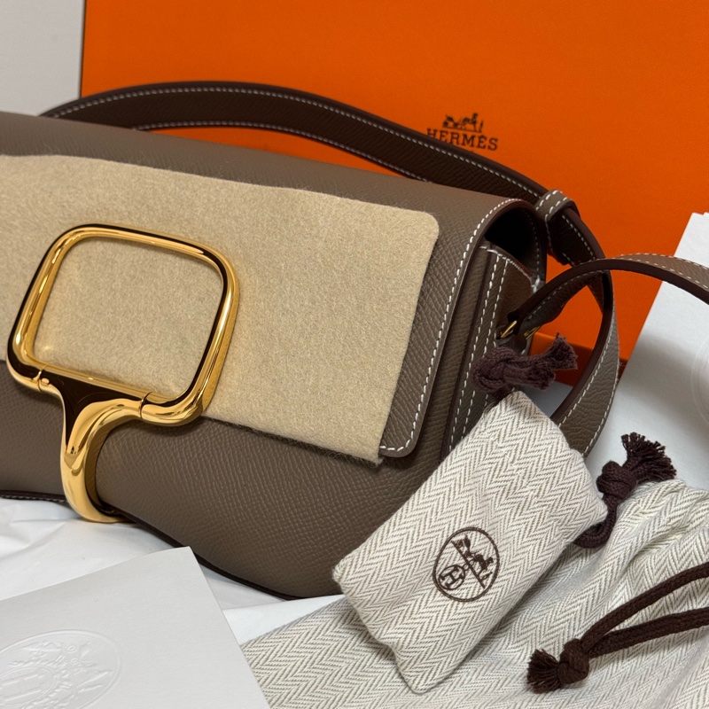全新全配 愛馬仕 HermesDella elan 大象灰金扣-1