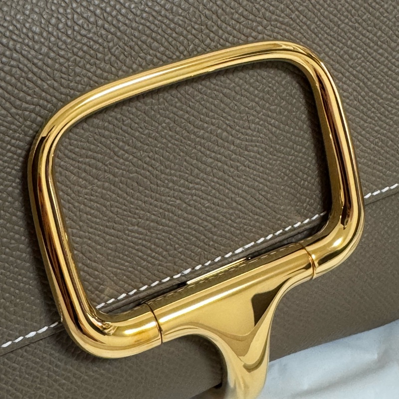 全新全配 愛馬仕 HermesDella elan 大象灰金扣-3