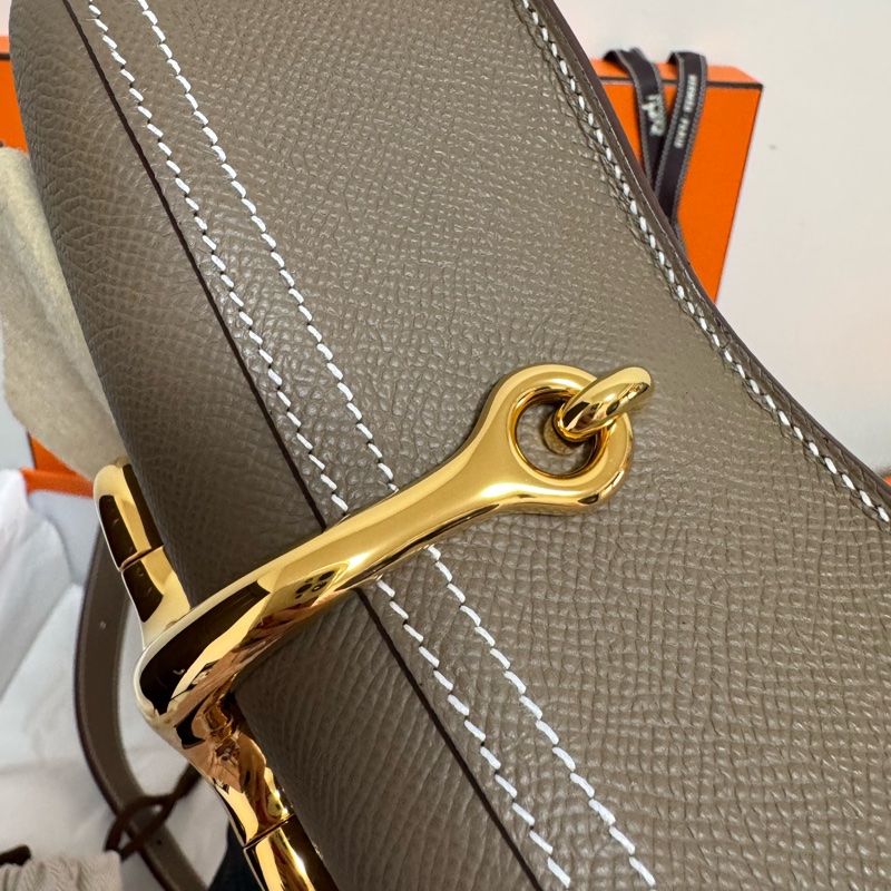 全新全配 愛馬仕 HermesDella elan 大象灰金扣-20