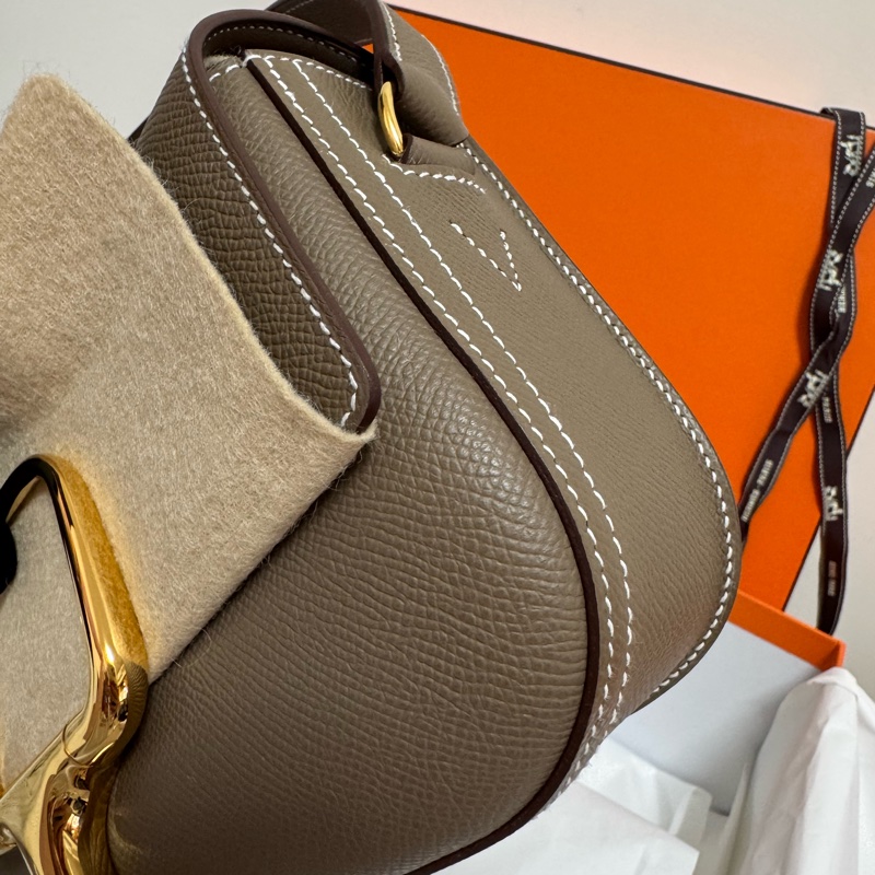 全新全配 愛馬仕 HermesDella elan 大象灰金扣-21