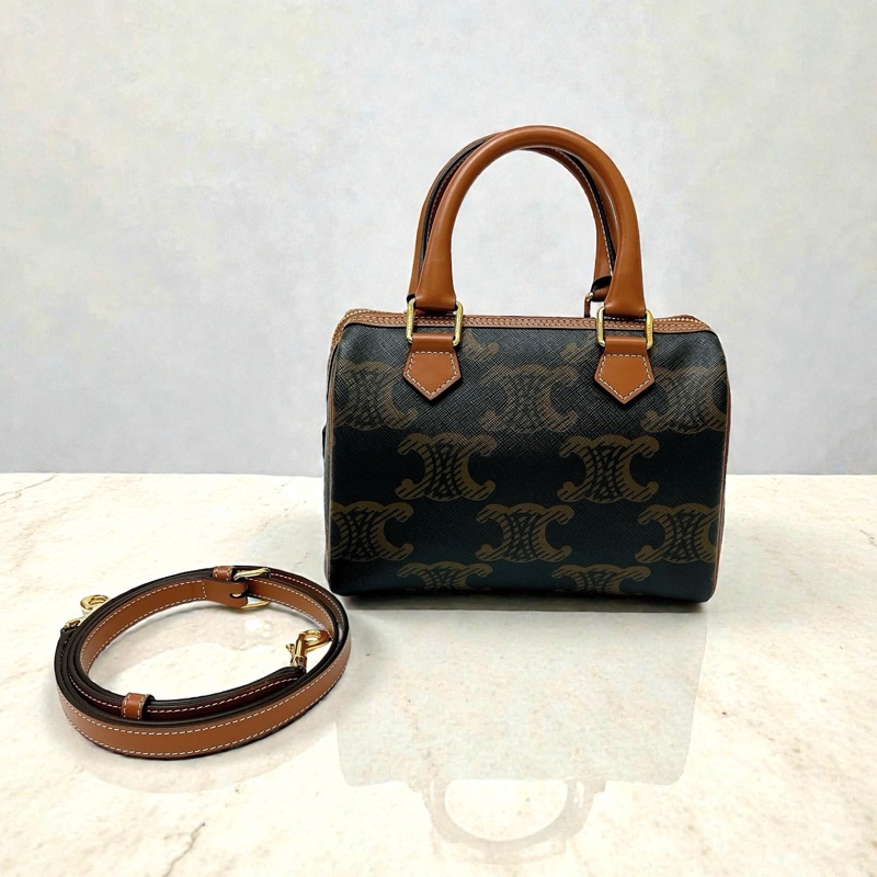 莉亞精品♡ Celine 老花波士頓 大logo 二手-0