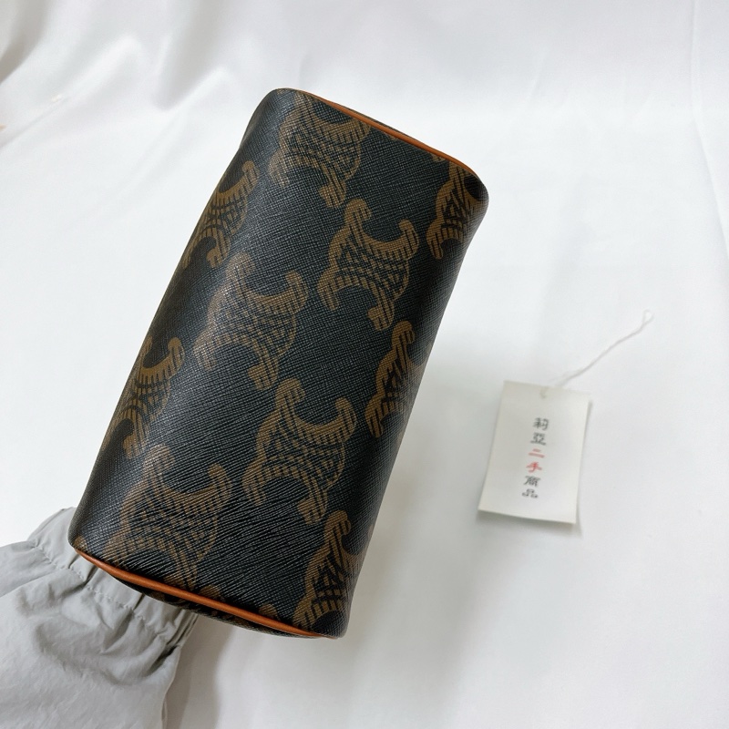 莉亞精品♡ Celine 老花波士頓 大logo 二手-6