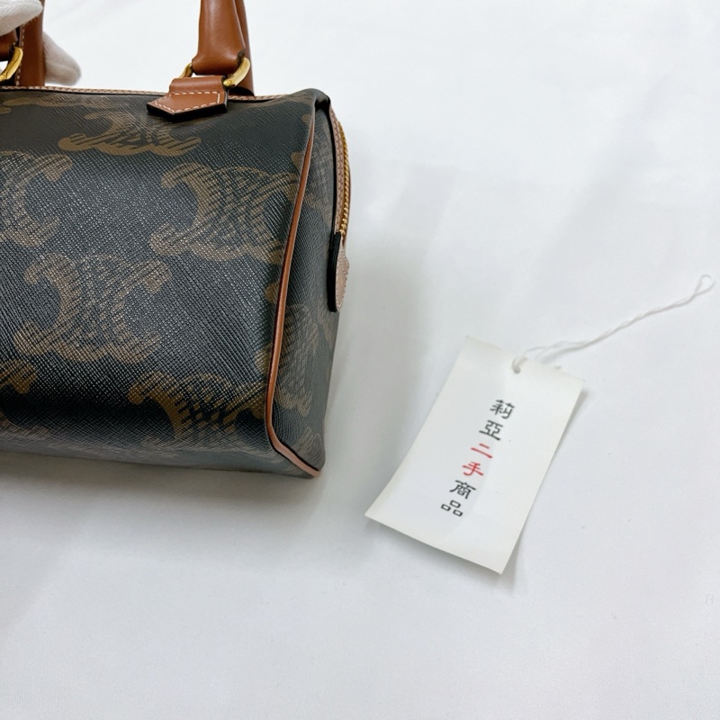 莉亞精品♡ Celine 老花波士頓 大logo 二手-9