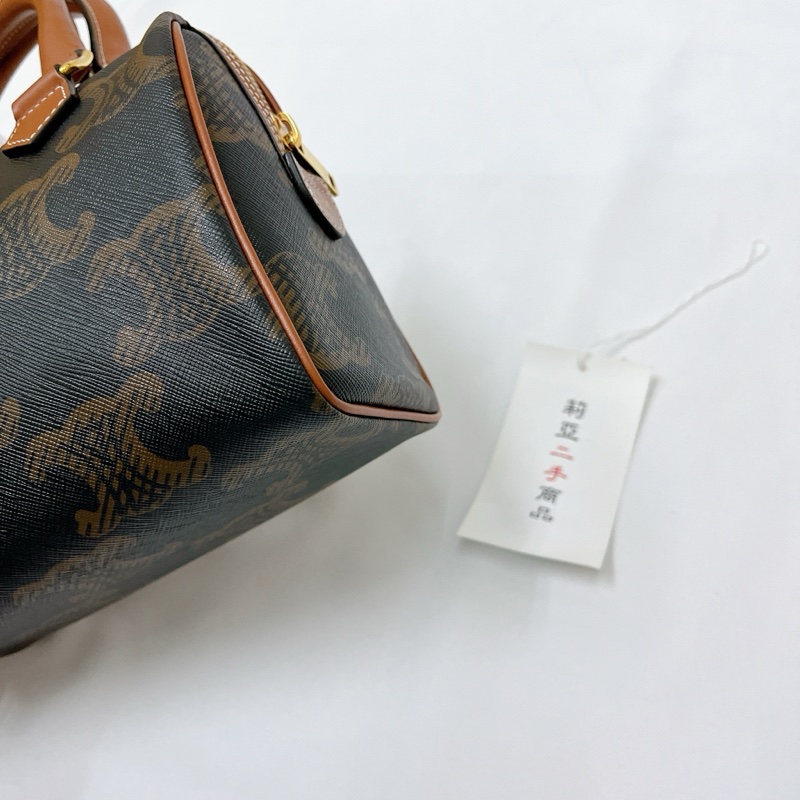 莉亞精品♡ Celine 老花波士頓 大logo 二手-11