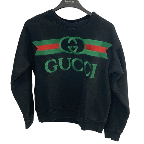 Gucci 古馳 大學T 棉  黑藍色