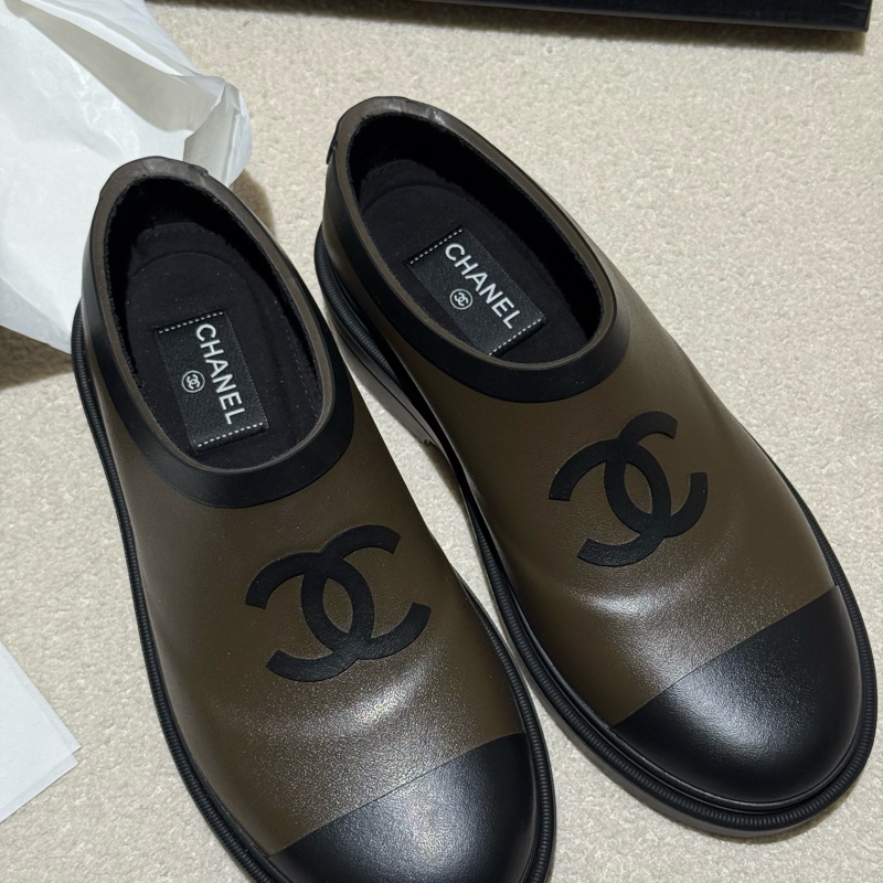 全新Chanel軍綠色低幫雨靴37碼-5