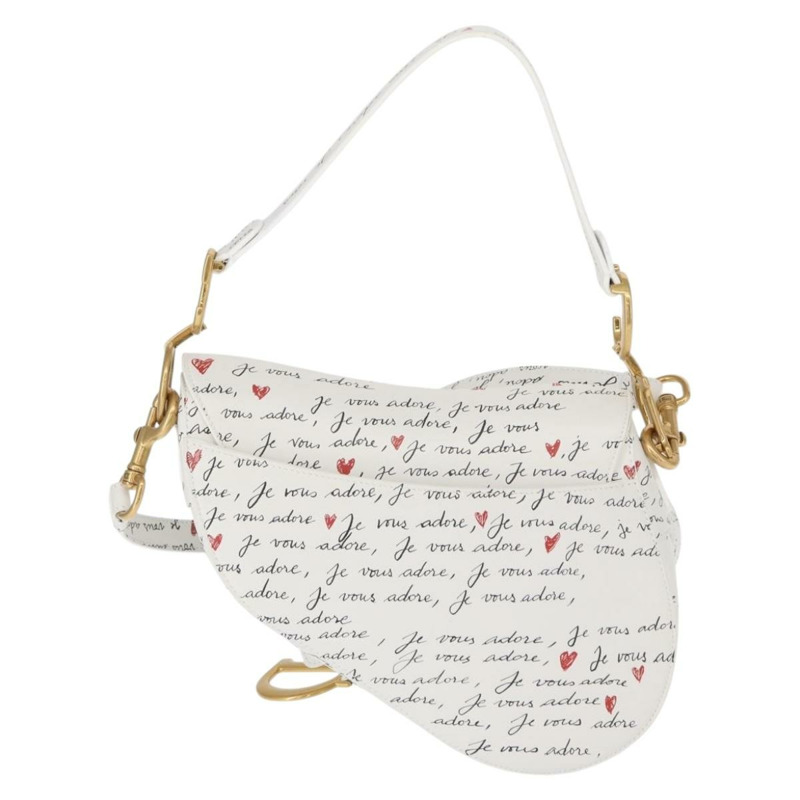 【日本直送】Christian Dior 心型 Je Vous Adore 馬鞍包 白色真皮 正品 yk20145SM-1