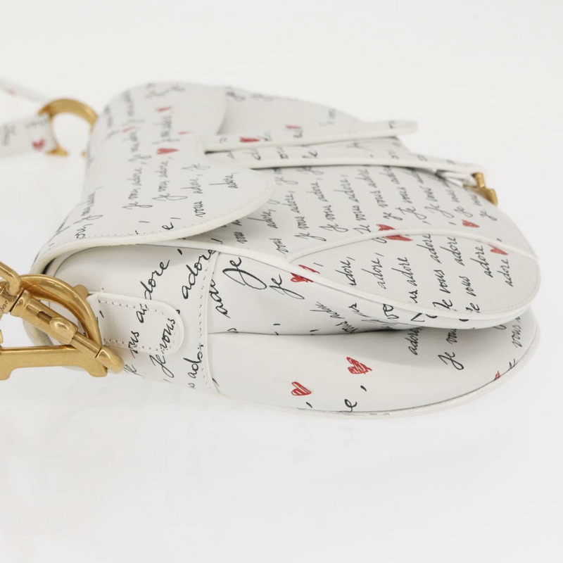 【日本直送】Christian Dior 心型 Je Vous Adore 馬鞍包 白色真皮 正品 yk20145SM-3