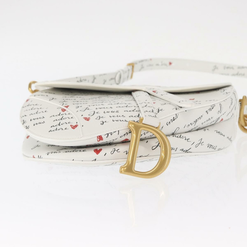 【日本直送】Christian Dior 心型 Je Vous Adore 馬鞍包 白色真皮 正品 yk20145SM-4