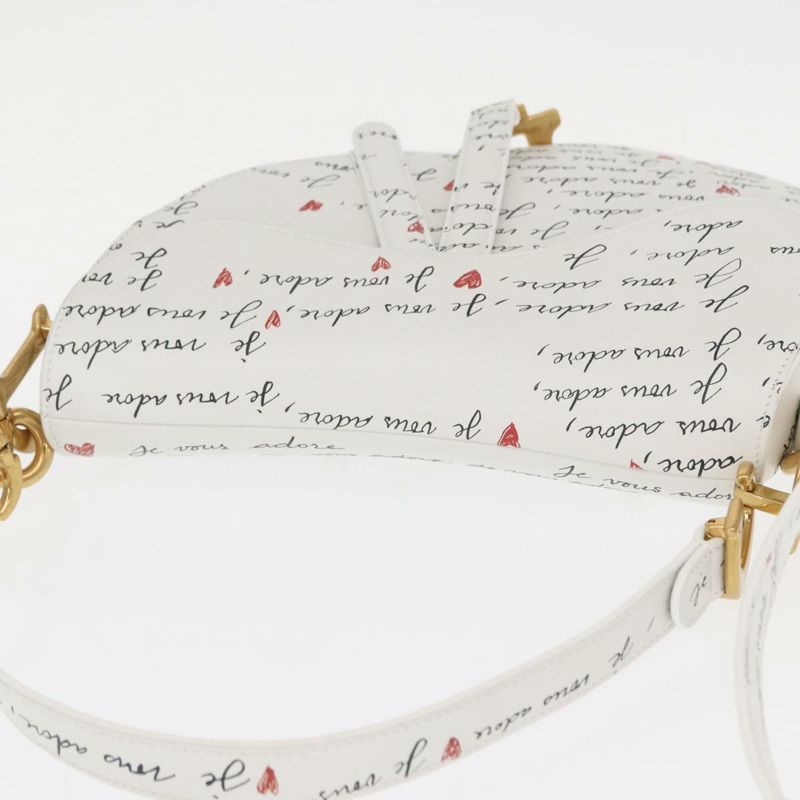 【日本直送】Christian Dior 心型 Je Vous Adore 馬鞍包 白色真皮 正品 yk20145SM-5