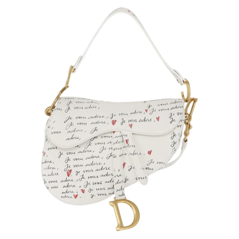 【日本直送】Christian Dior 心型 Je Vous Adore 馬鞍包 白色真皮 正品 yk20145SM-12