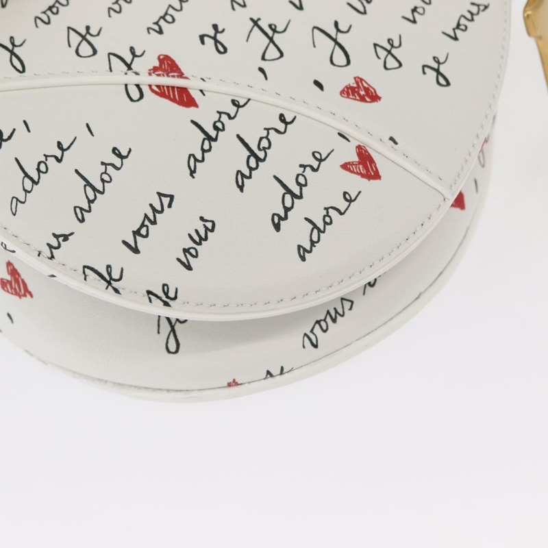 【日本直送】Christian Dior 心型 Je Vous Adore 馬鞍包 白色真皮 正品 yk20145SM-15