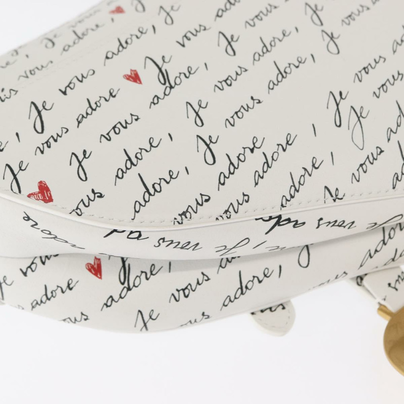 【日本直送】Christian Dior 心型 Je Vous Adore 馬鞍包 白色真皮 正品 yk20145SM-17