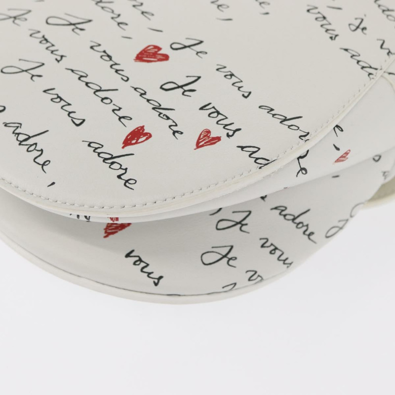 【日本直送】Christian Dior 心型 Je Vous Adore 馬鞍包 白色真皮 正品 yk20145SM-18