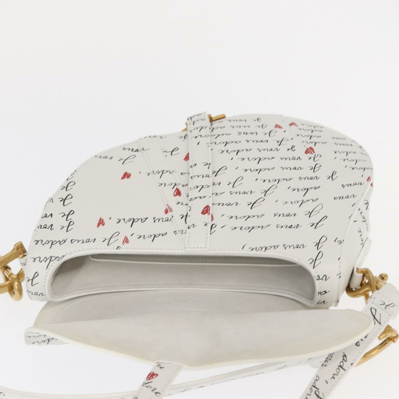 【日本直送】Christian Dior 心型 Je Vous Adore 馬鞍包 白色真皮 正品 yk20145SM-22