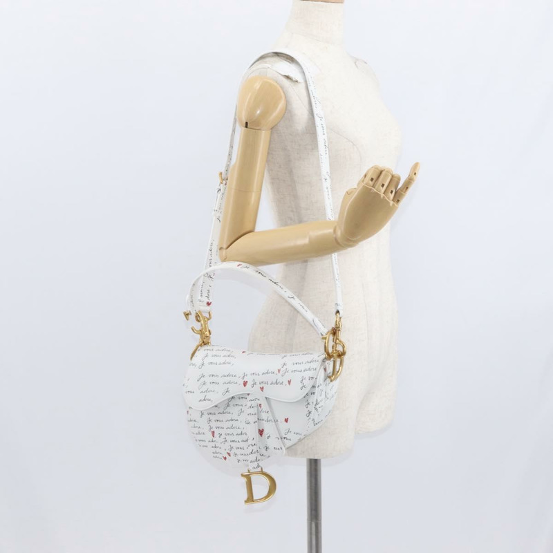 【日本直送】Christian Dior 心型 Je Vous Adore 馬鞍包 白色真皮 正品 yk20145SM-28