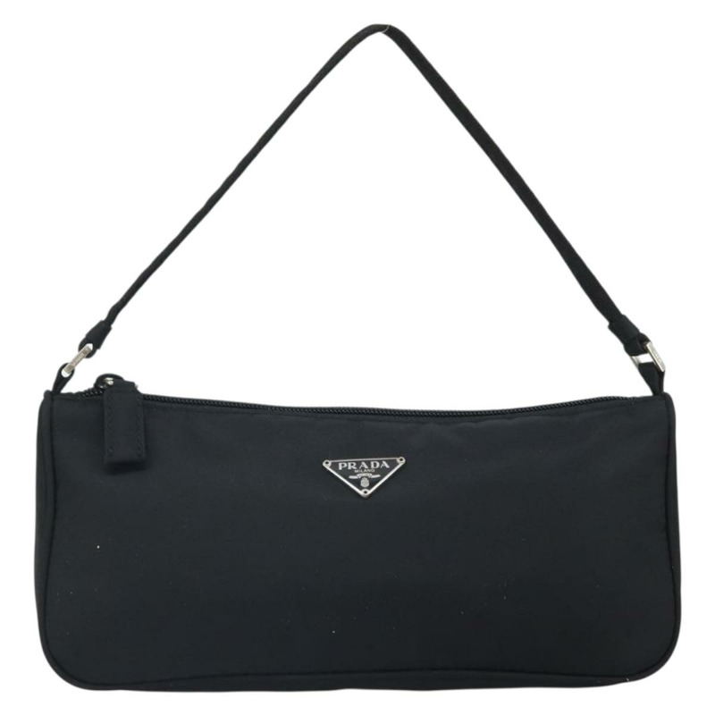 【日本直送】PRADA 尼龍黑色銀色配件包 Auth 162965V-12