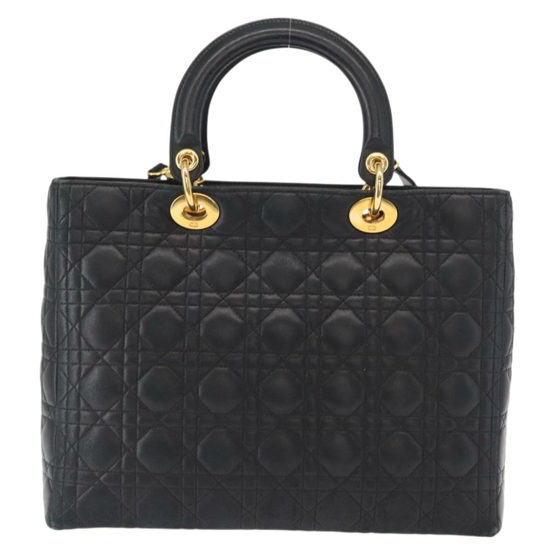 【日本直送】Christian Dior Canage 手提包 皮革 2way 黑色 金色 正品 ep12707-2