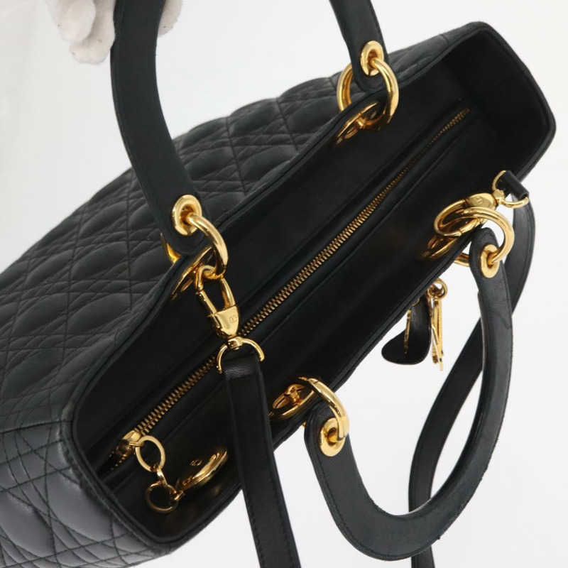 【日本直送】Christian Dior Canage 手提包 皮革 2way 黑色 金色 正品 ep12707-5