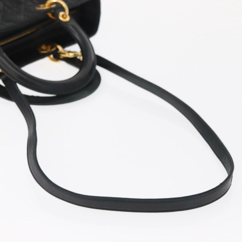 【日本直送】Christian Dior Canage 手提包 皮革 2way 黑色 金色 正品 ep12707-8