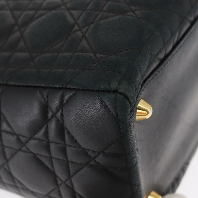 【日本直送】Christian Dior Canage 手提包 皮革 2way 黑色 金色 正品 ep12707-11