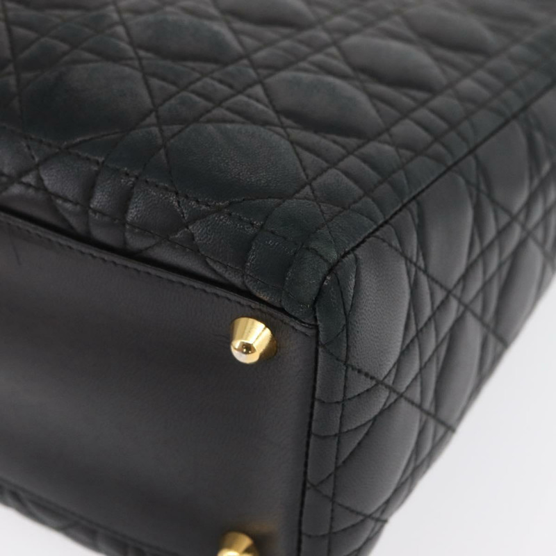 【日本直送】Christian Dior Canage 手提包 皮革 2way 黑色 金色 正品 ep12707-12