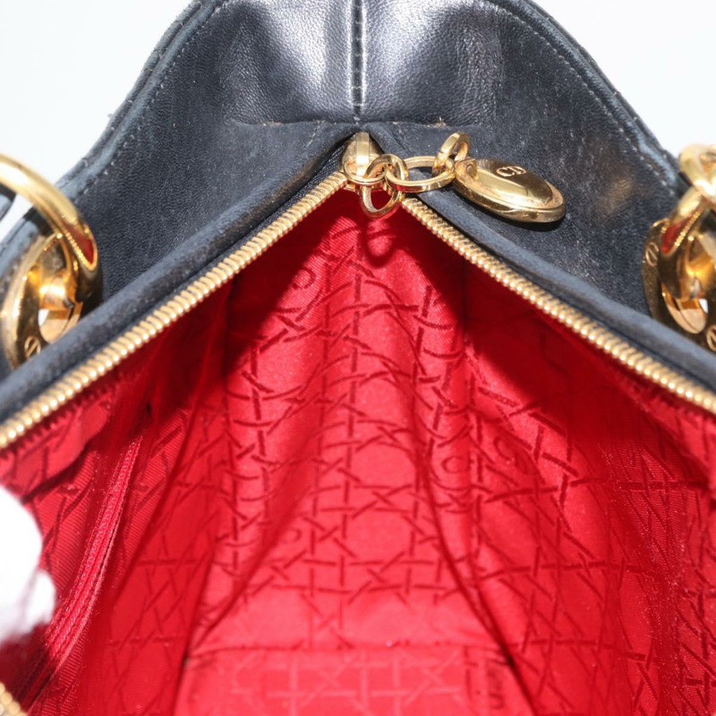 【日本直送】Christian Dior Canage 手提包 皮革 2way 黑色 金色 正品 ep12707-19