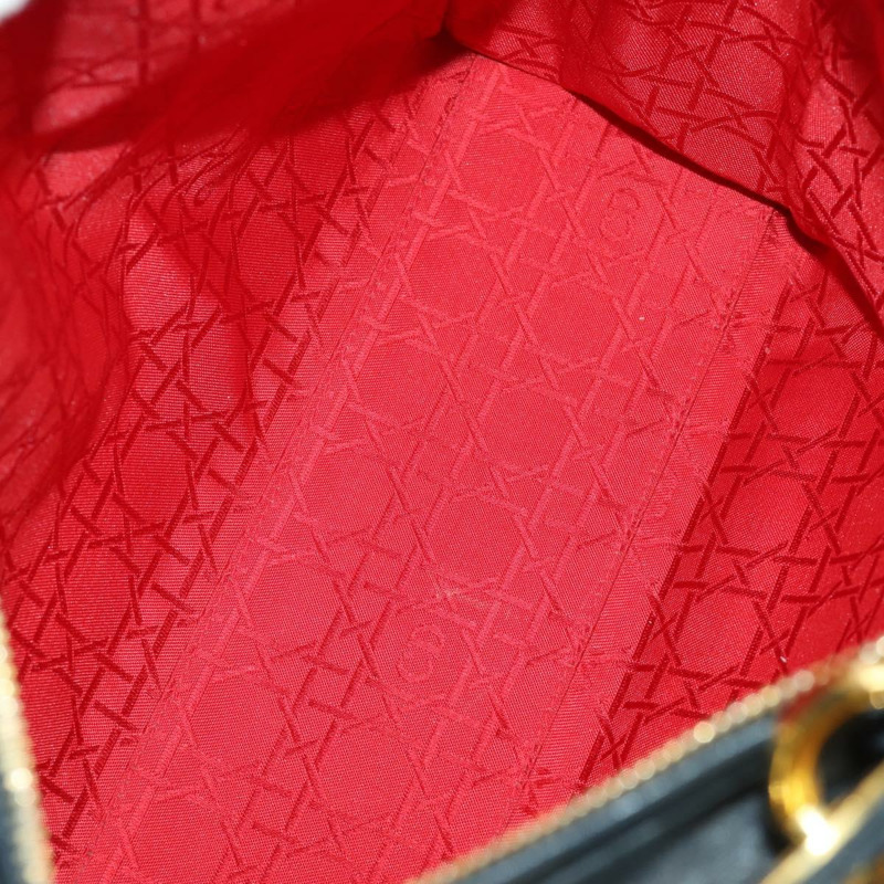 【日本直送】Christian Dior Lady Dior Canage 手提包 皮革 黑色 金色 正品 ep12935-16