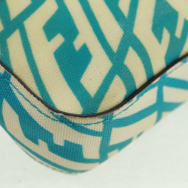 【日本直送】FENDI Zucca 帆布 Mamma 水桶肩背包 淺藍色 金色 正品 am10568V-10