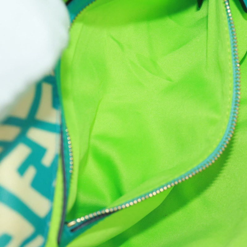 【日本直送】FENDI Zucca 帆布 Mamma 水桶肩背包 淺藍色 金色 正品 am10568V-22