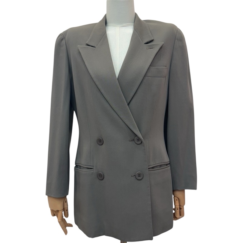 Emporio Armani灰色雙排扣女士西裝外套 vintage 中古-1