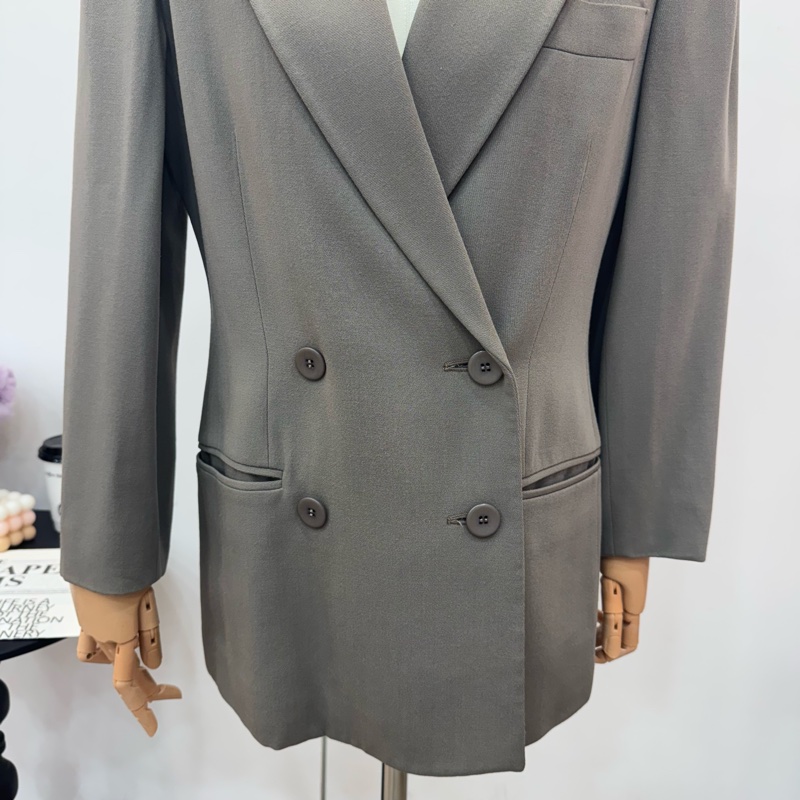 Emporio Armani灰色雙排扣女士西裝外套 vintage 中古-8