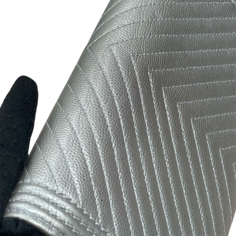 CHANEL香奈兒 LEBOY翻蓋長夾 荔枝牛皮 銀色 銀釦-25