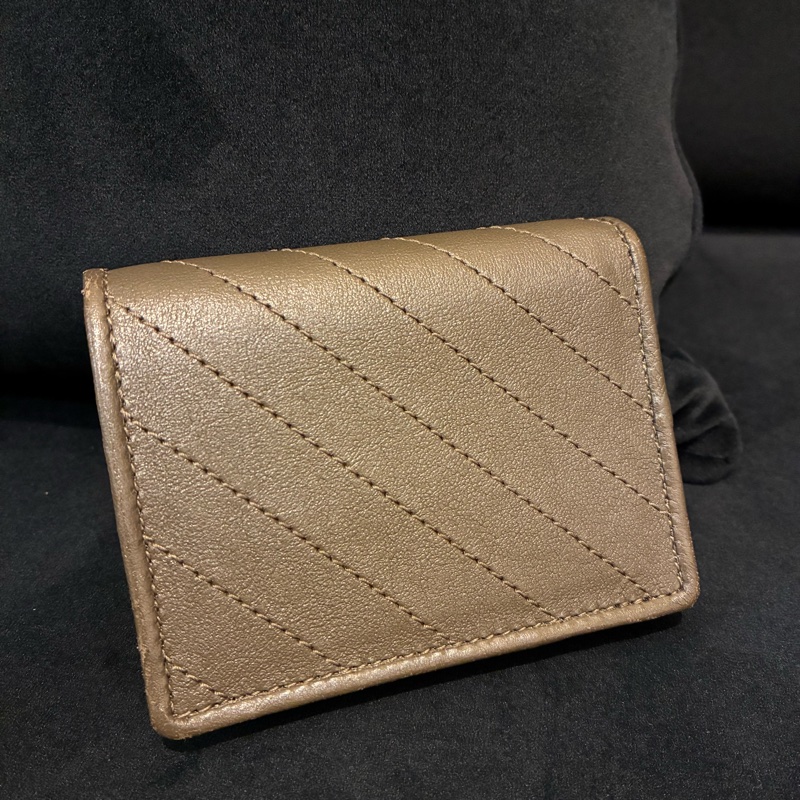 Gucci墨綠牛皮雙G釦式短夾-6