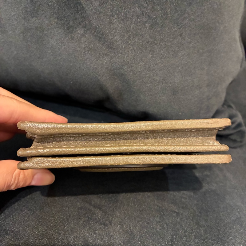 Gucci墨綠牛皮雙G釦式短夾-9