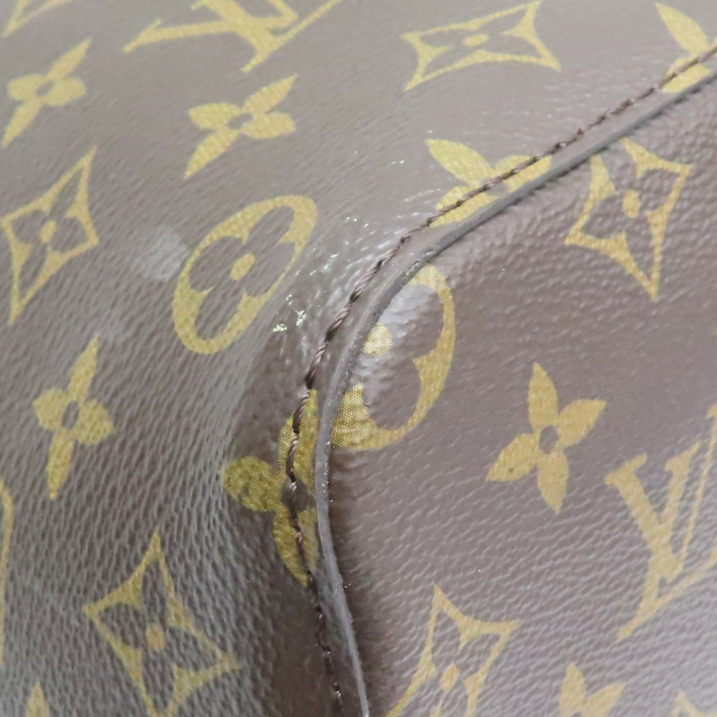 棕/罌粟紅色 原花帆布 牛皮 NeoNoe MM 水桶包 肩背包【LOUIS VUITTON LV 路易威登】 M44021-10