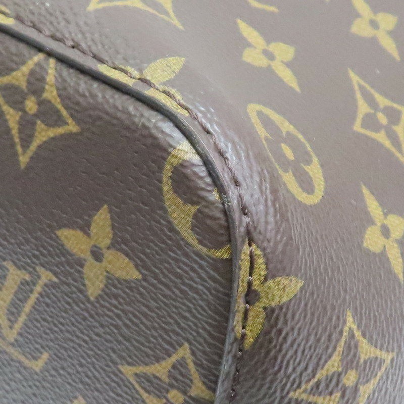 棕/罌粟紅色 原花帆布 牛皮 NeoNoe MM 水桶包 肩背包【LOUIS VUITTON LV 路易威登】 M44021-11
