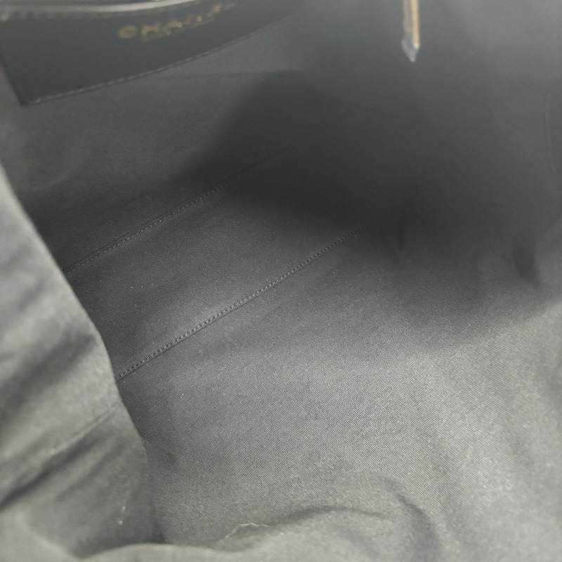 黑色 菱格紋 牛皮 雙肩 HOBO 肩背包 金扣【CHANEL 香奈兒】 AS5523-4