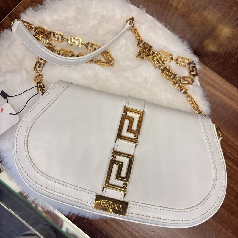 Versace 白色斜挎包-0