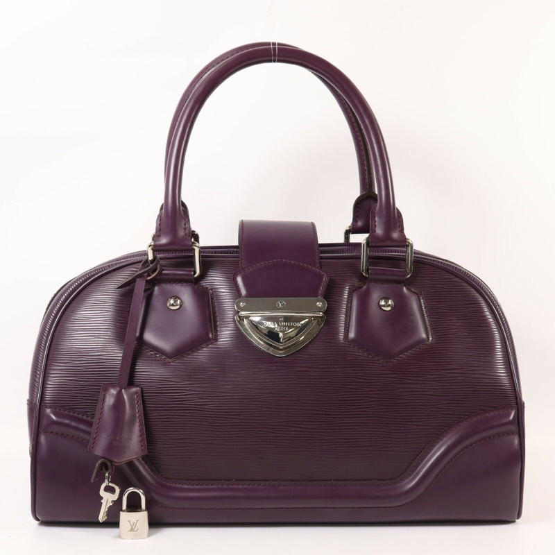 LOUIS VUITTON Epi Bowling Montaigne GM銀扣手挽袋-8