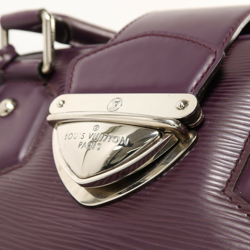 LOUIS VUITTON Epi Bowling Montaigne GM銀扣手挽袋-9