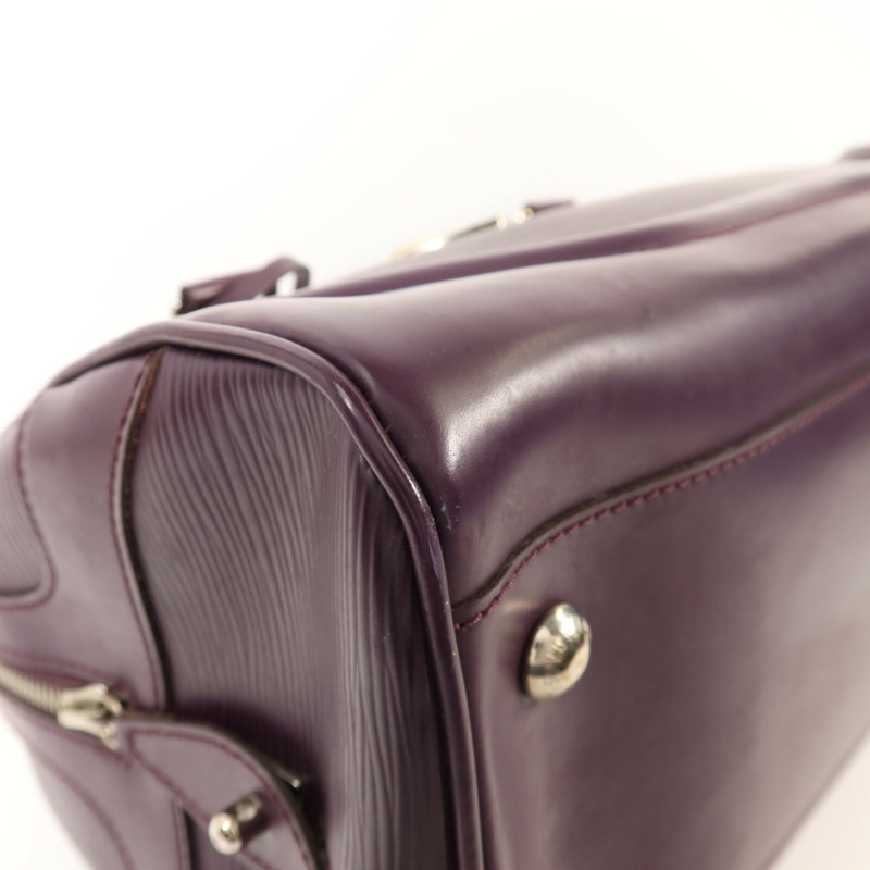 LOUIS VUITTON Epi Bowling Montaigne GM銀扣手挽袋-10