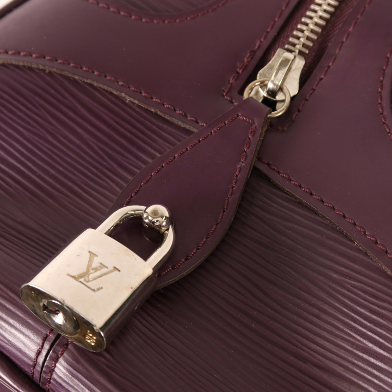 LOUIS VUITTON Epi Bowling Montaigne GM銀扣手挽袋-15