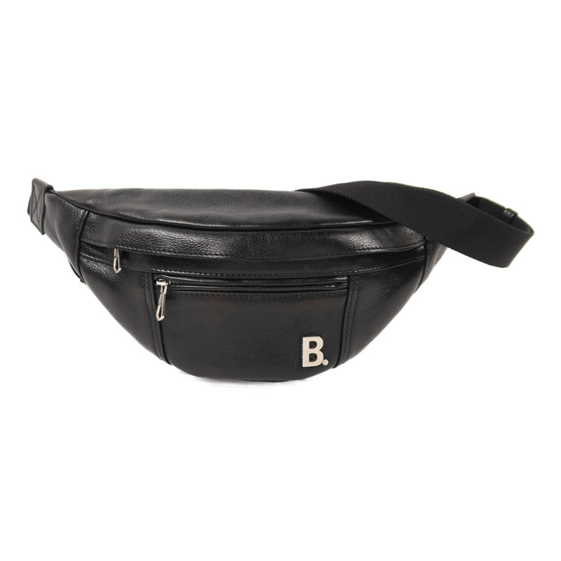 BALENCIAGA 牛皮皮革Waist Bag銀扣腰包-0